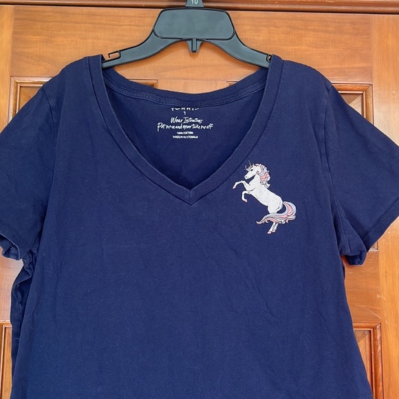 Torrid plus size 1 Unicorn tee navy - Picture 2 of 6